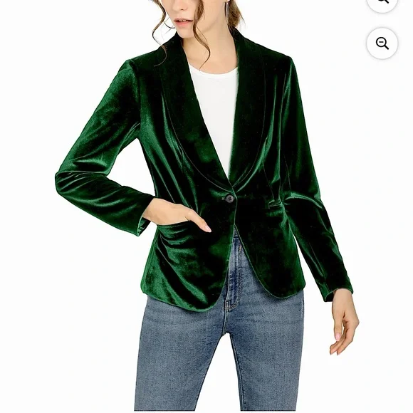 Allegra K emerald green shawl collar blazer. Size Medium - Picture 1 of 6